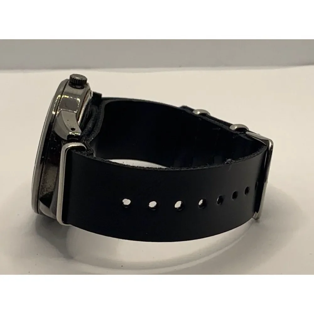 Relic ZR12053 Men's Black Leather Analog Gray Dial Quartz Genuine Watch JD364
